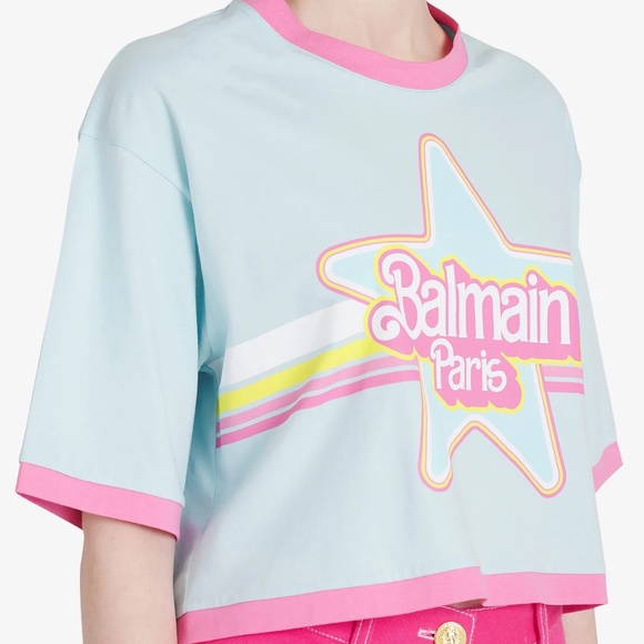Balmain x Barbie Blue Cropped T-Shirt - Limited Edition (Size- S, M, L) - Picture 6 of 6